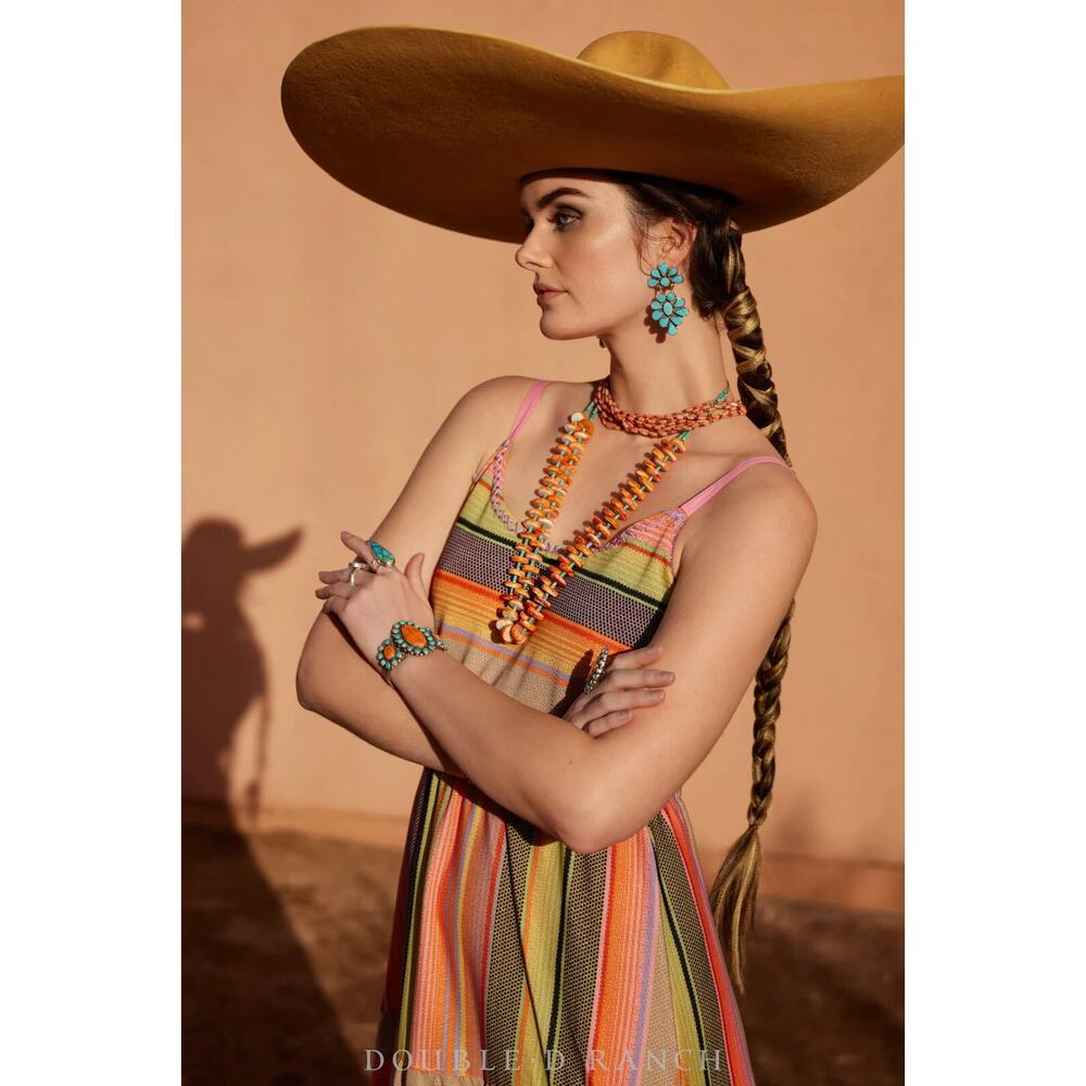 Double D Ranch Desperado Serape Maxi Dress NWT XL Knit Multicolored Boho - Picture 10 of 16